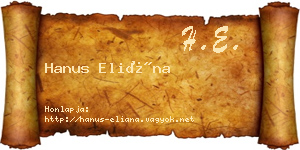 Hanus Eliána névjegykártya